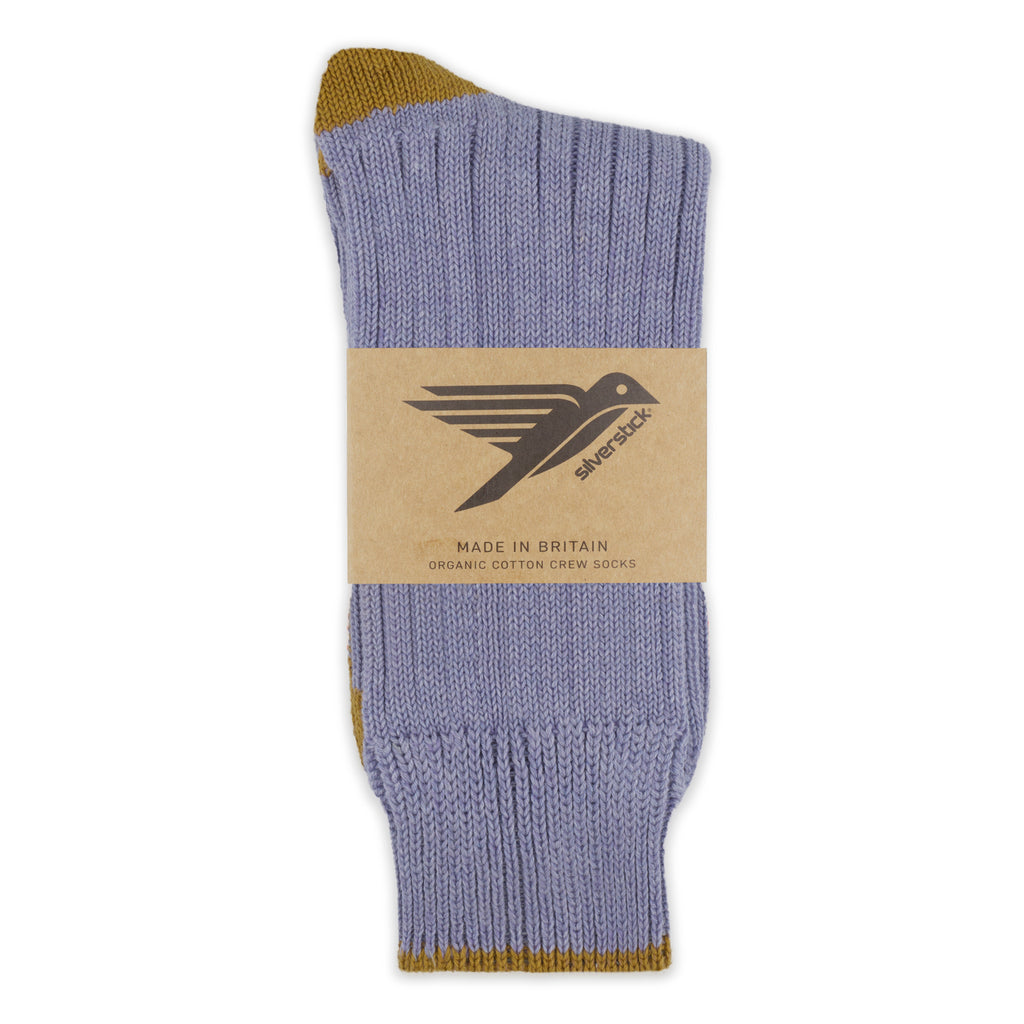 silverstick organic cotton caburn ametista contrast ribbed sock
