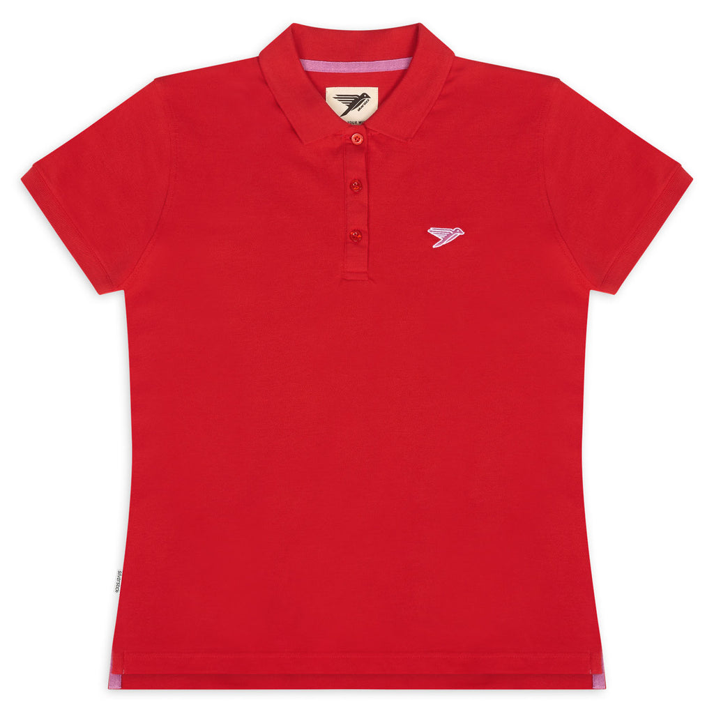 Silverstick Earhart Womens Organic Cotton Polo Shirt Paprika