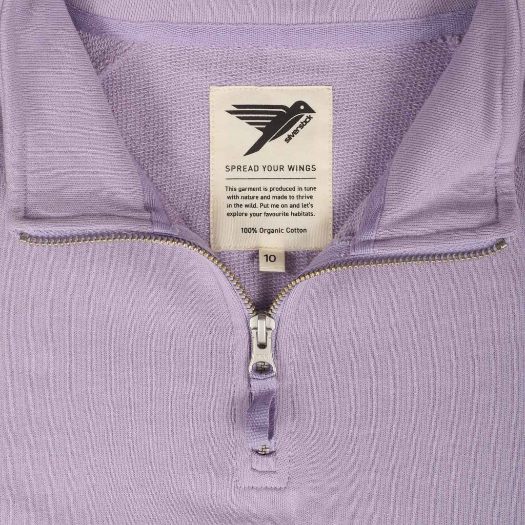 Silverstick Galea Womens Organic Cotton Quarter Zip Sweat Wisteria Zip