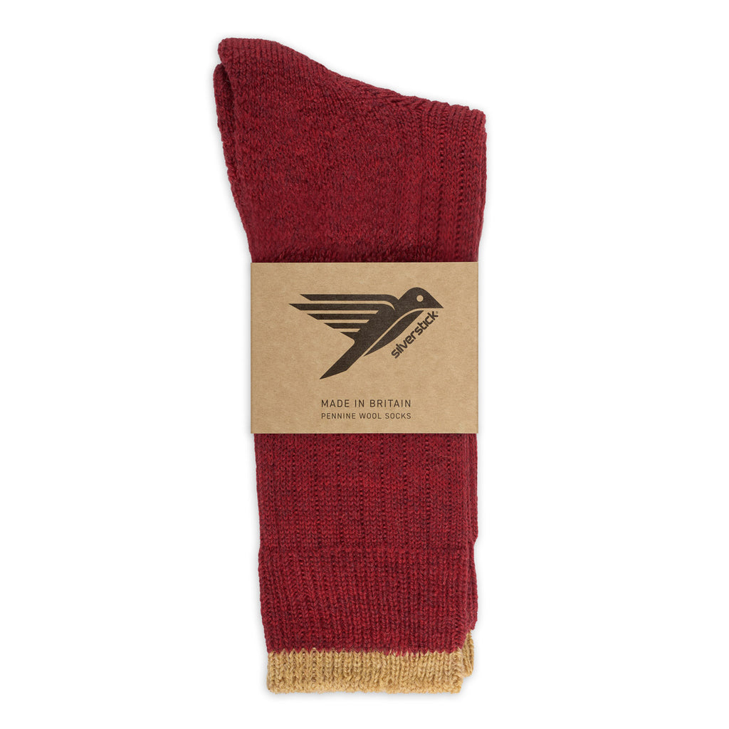 Silverstick British Wool Pennine Sock Red