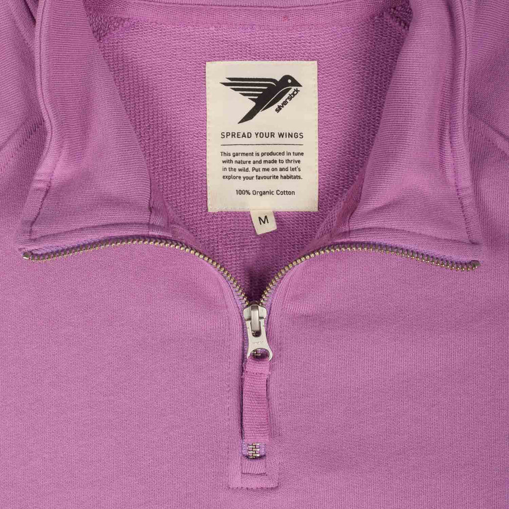 Silverstick Ventura Organic Cotton Quarter Zip Sweat French Mulberry Zip