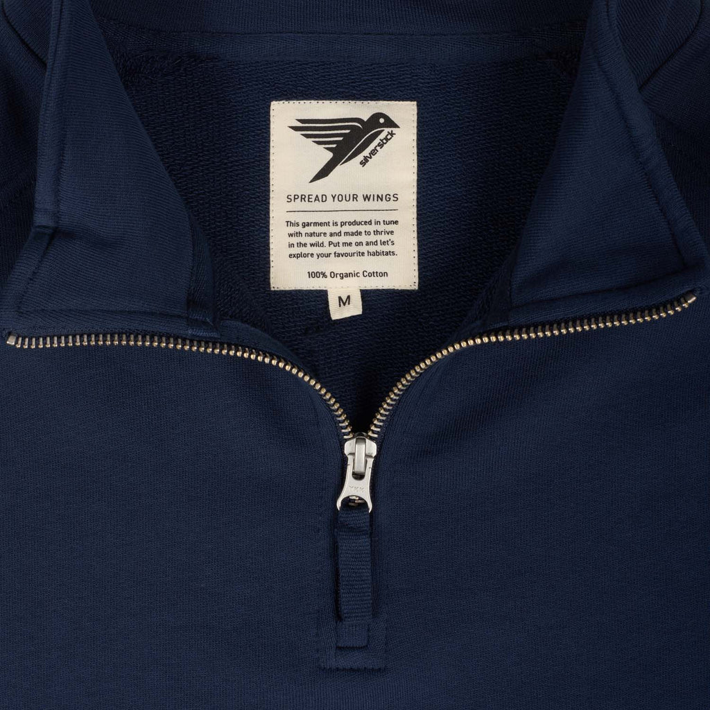 Silverstick Ventura Organic Cotton Quarter Zip Sweat French Navy Zip