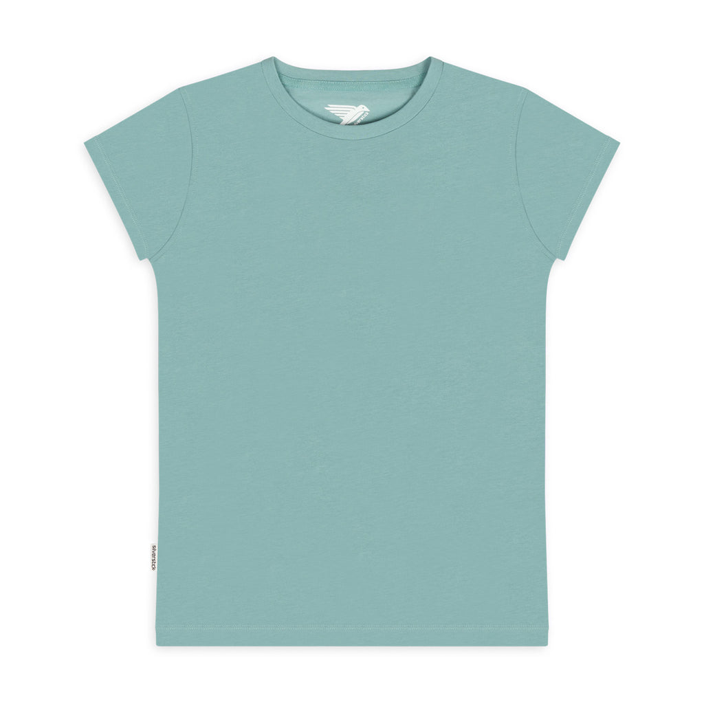 Silverstick Womens Adventure Organic Cotton T shirt Aqua Blue Front