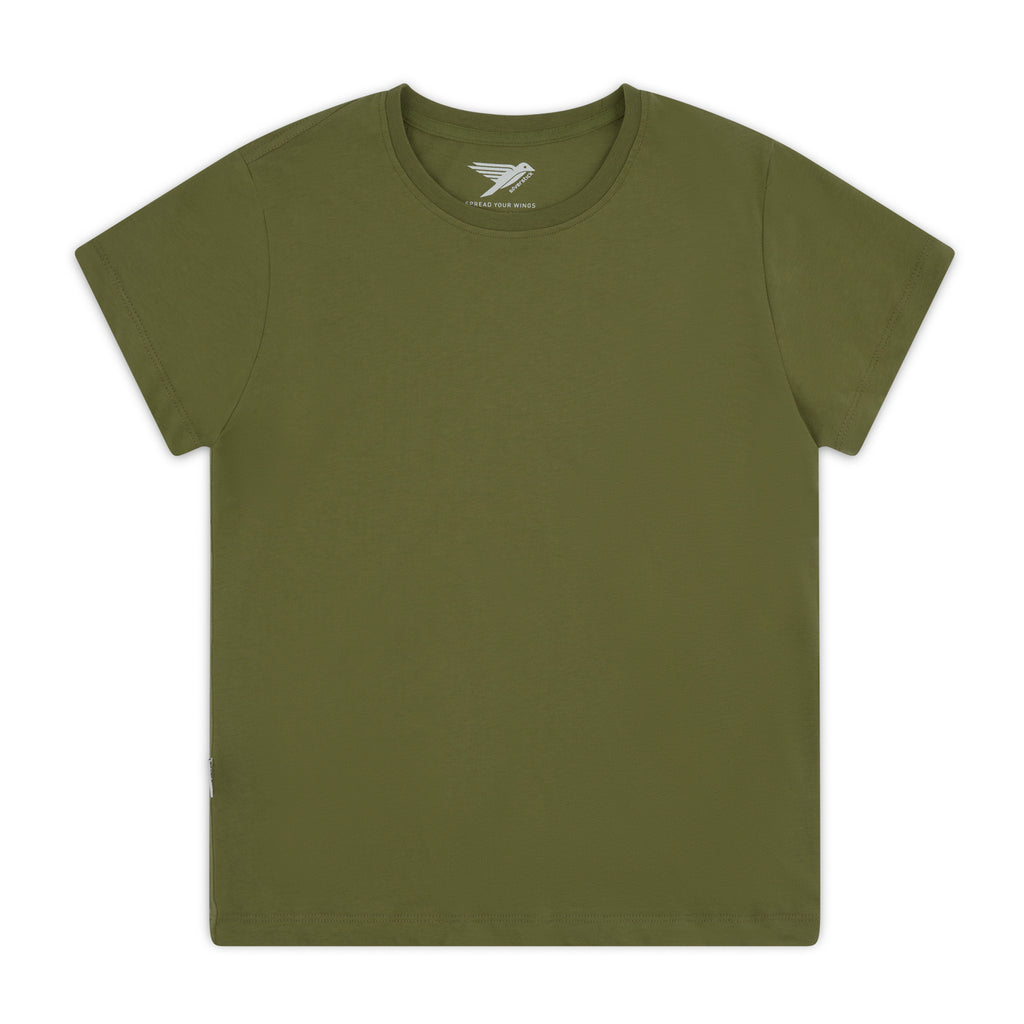 silverstick womens wilda organic cotton short sleeve t-shirt sage green front