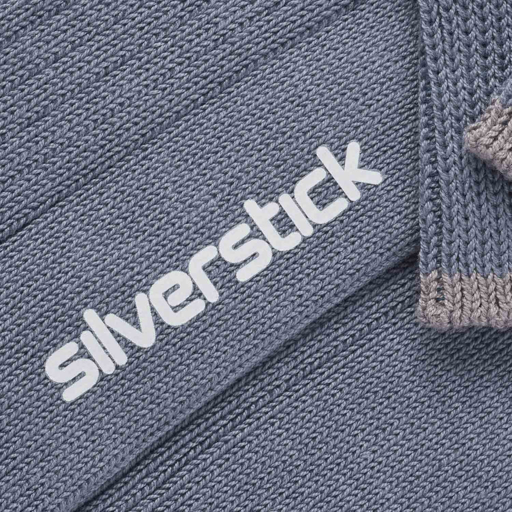 silverstick organic cotton caburn smoke contrast day sock close up