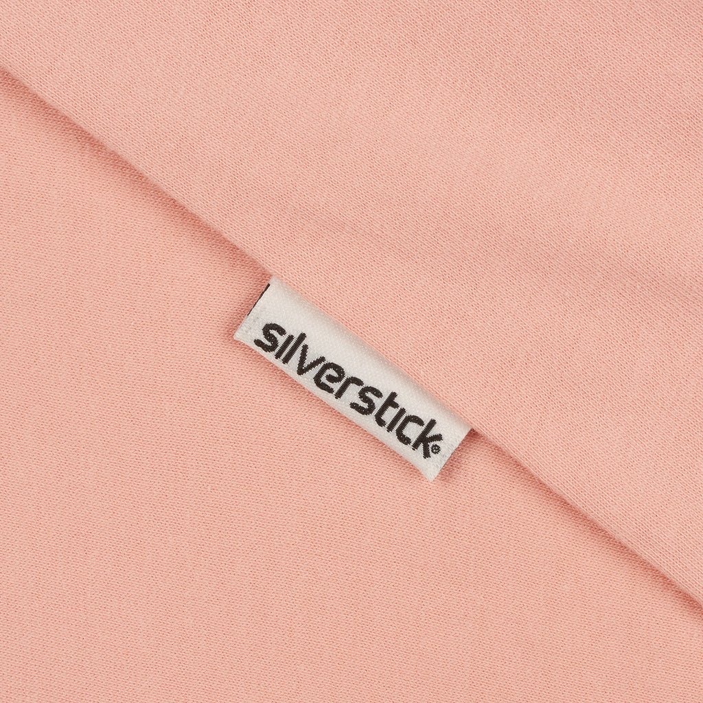 Silverstick Mens Adventure Organic Cotton T Shirt Antique Pink Hem Label