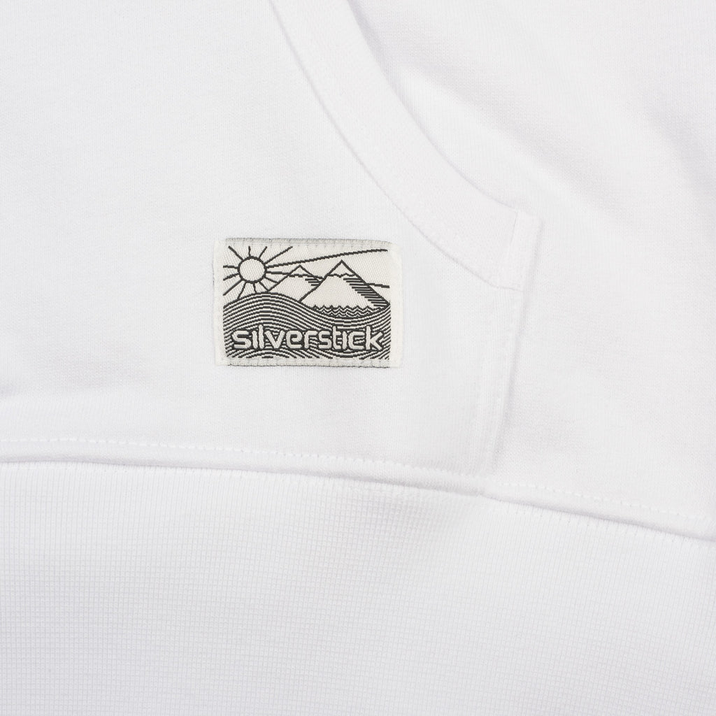 silverstick mens organic cotton hoodie ellerton white patch label