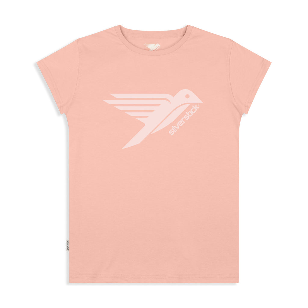 silverstick womens organic cotton original logo antique pink t shirt