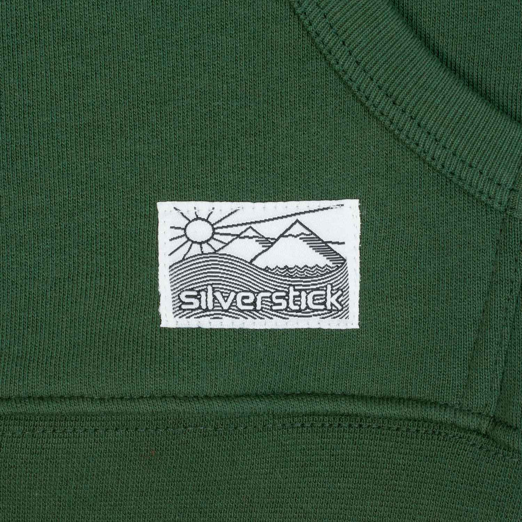 silverstick mens organic cotton hoodie logo greener pastures woven label