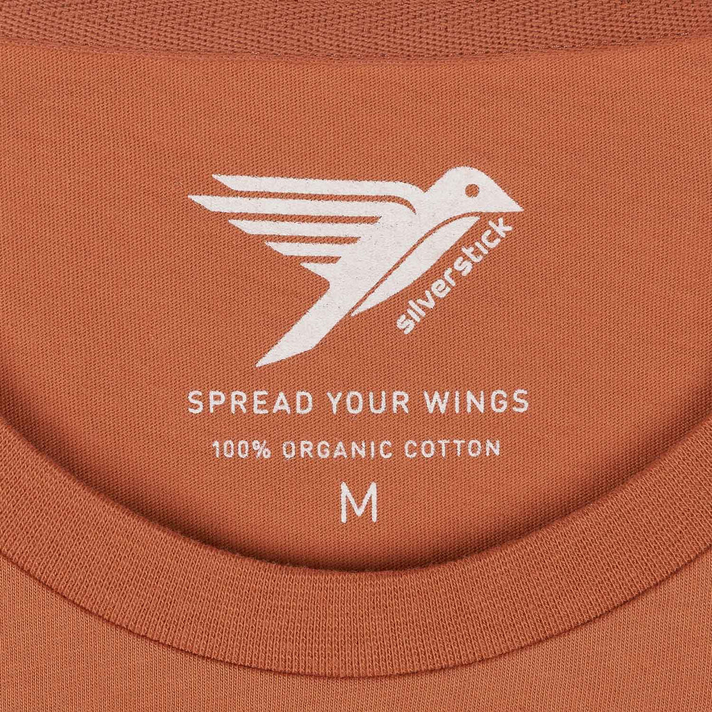 silverstick mens organic cotton original logo pheasant t shirt neck label