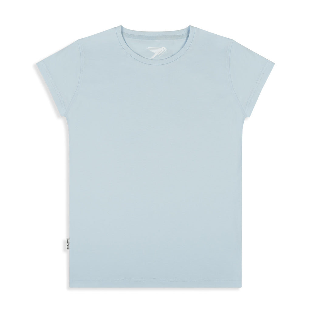silverstick womens adventure organic cotton t shirt illusion blue front