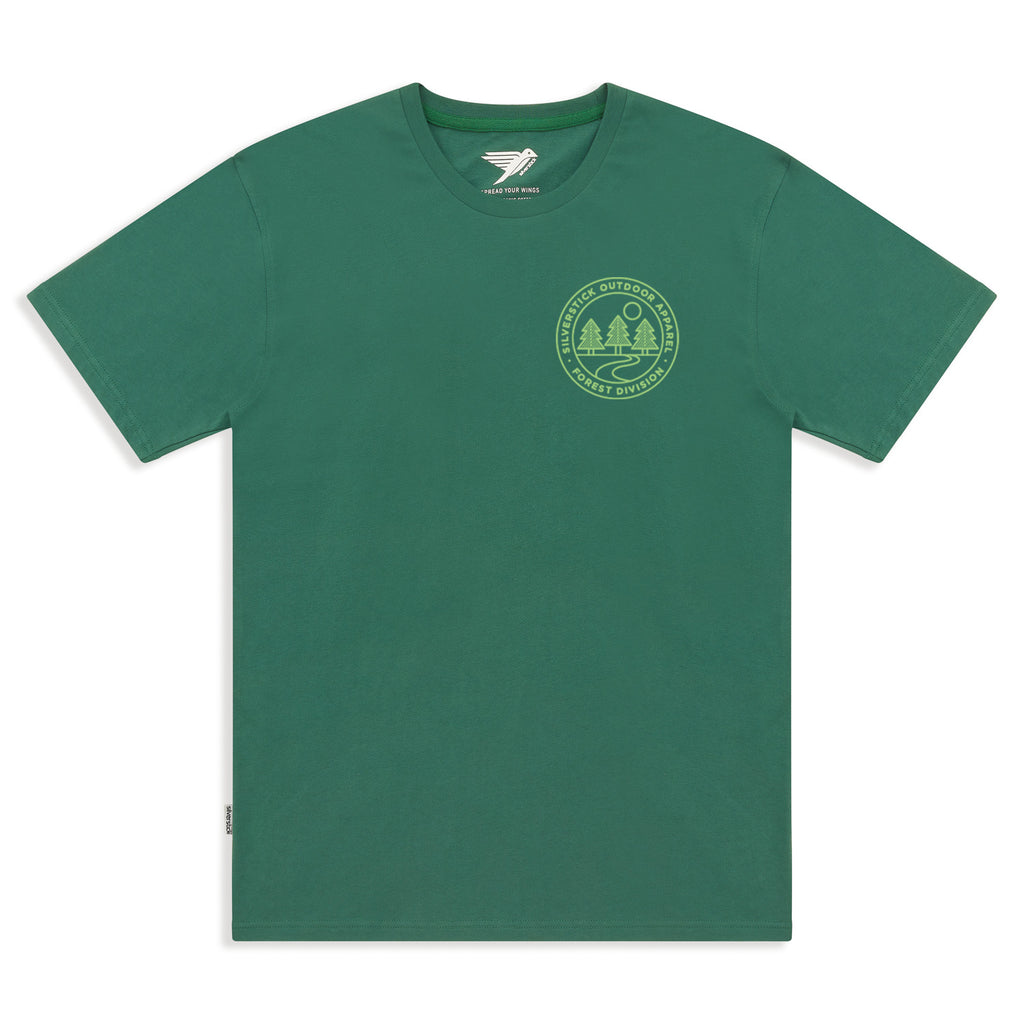 silverstick mens organic cotton forest division hunter green tee