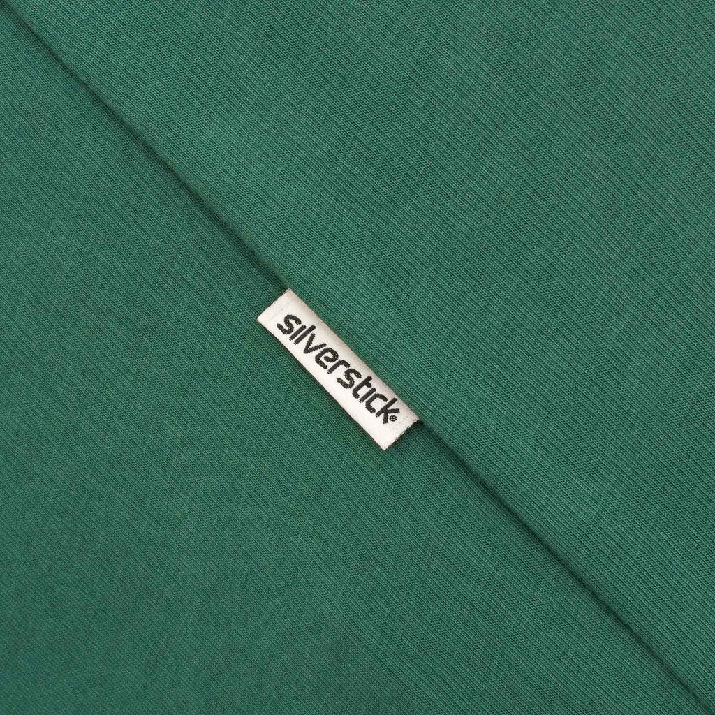 silverstick mens organic cotton original logo hunter green t shirt side label