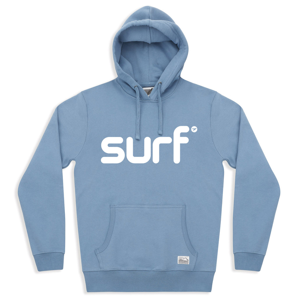 silverstick mens organic cotton hoodie surf faded denim front