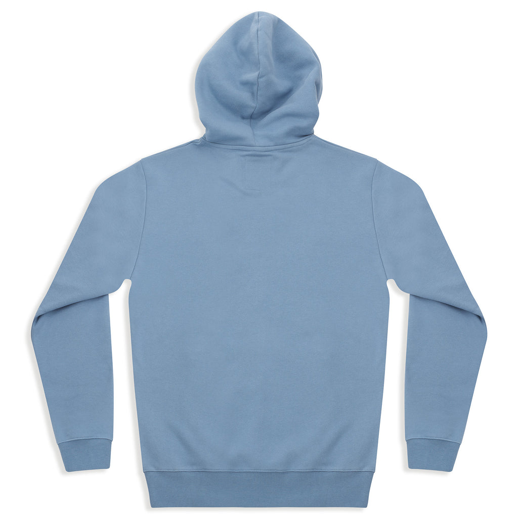 silverstick mens organic cotton hoodie logo faded denim back