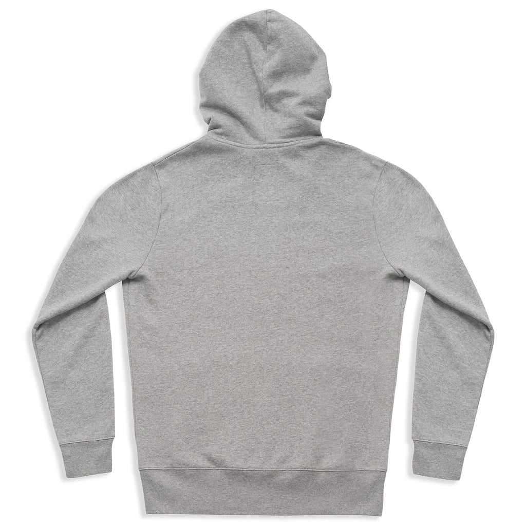 silverstick mens organic cotton hoodie ellerton logo ash marl back