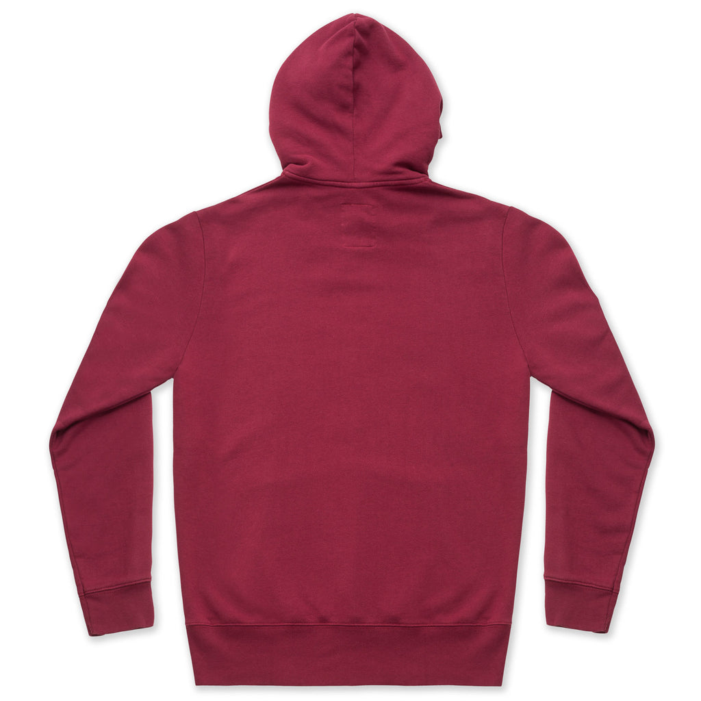 silverstick mens organic cotton hoodie ellerton logo beaujolais back
