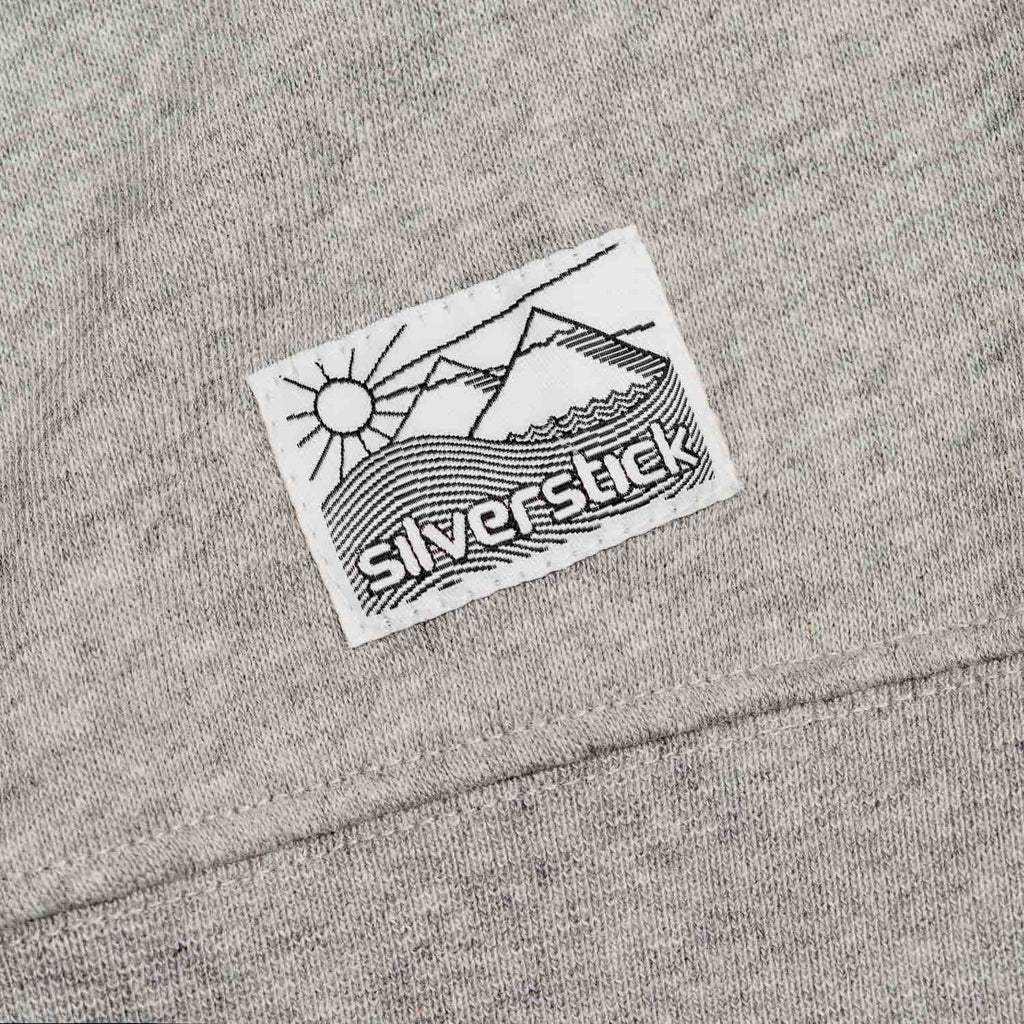 silverstick mens organic cotton hoodie nias ash marl patch label