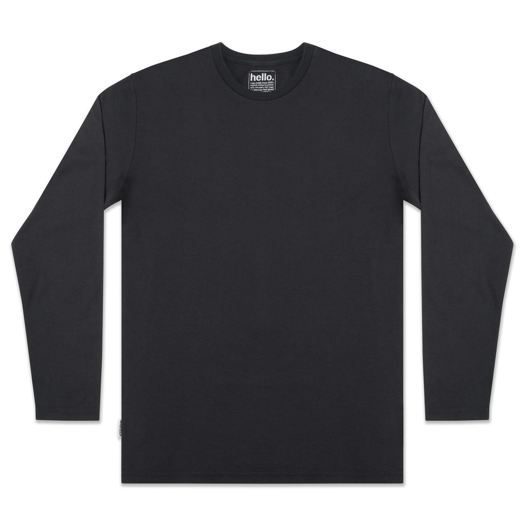 Silverstick Mens Organic Cotton Long Sleeve T Shirt Adventure Charcoal