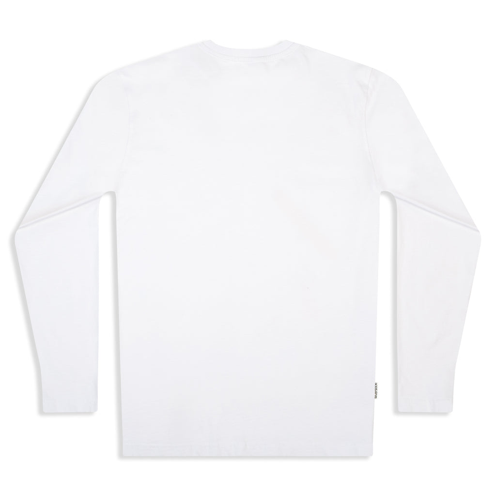 Silverstick Mens Blank Organic Cotton Long Sleeve T Shirt White Back