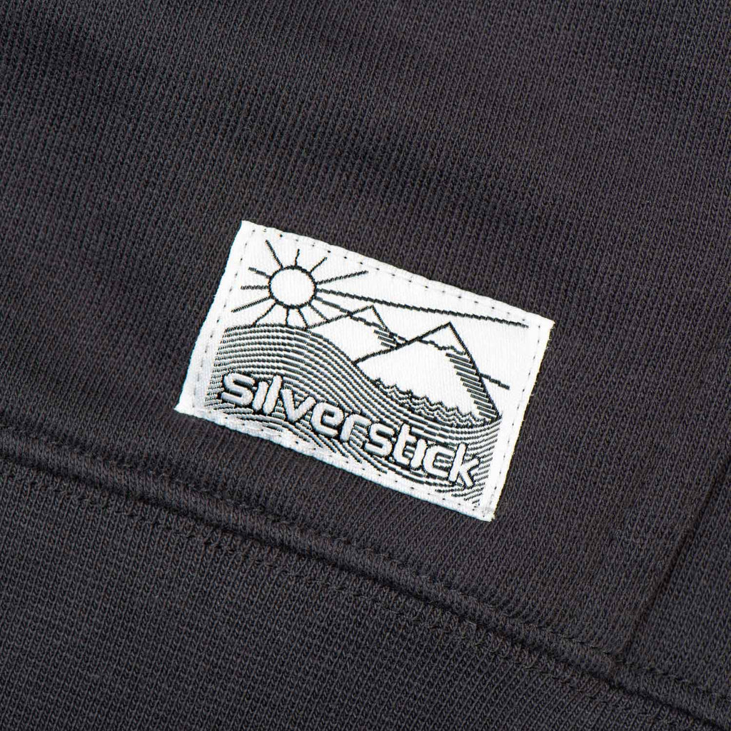 Silverstick Womens Tobias Organic Cotton Zip Hoodie Charcoal Patch Label