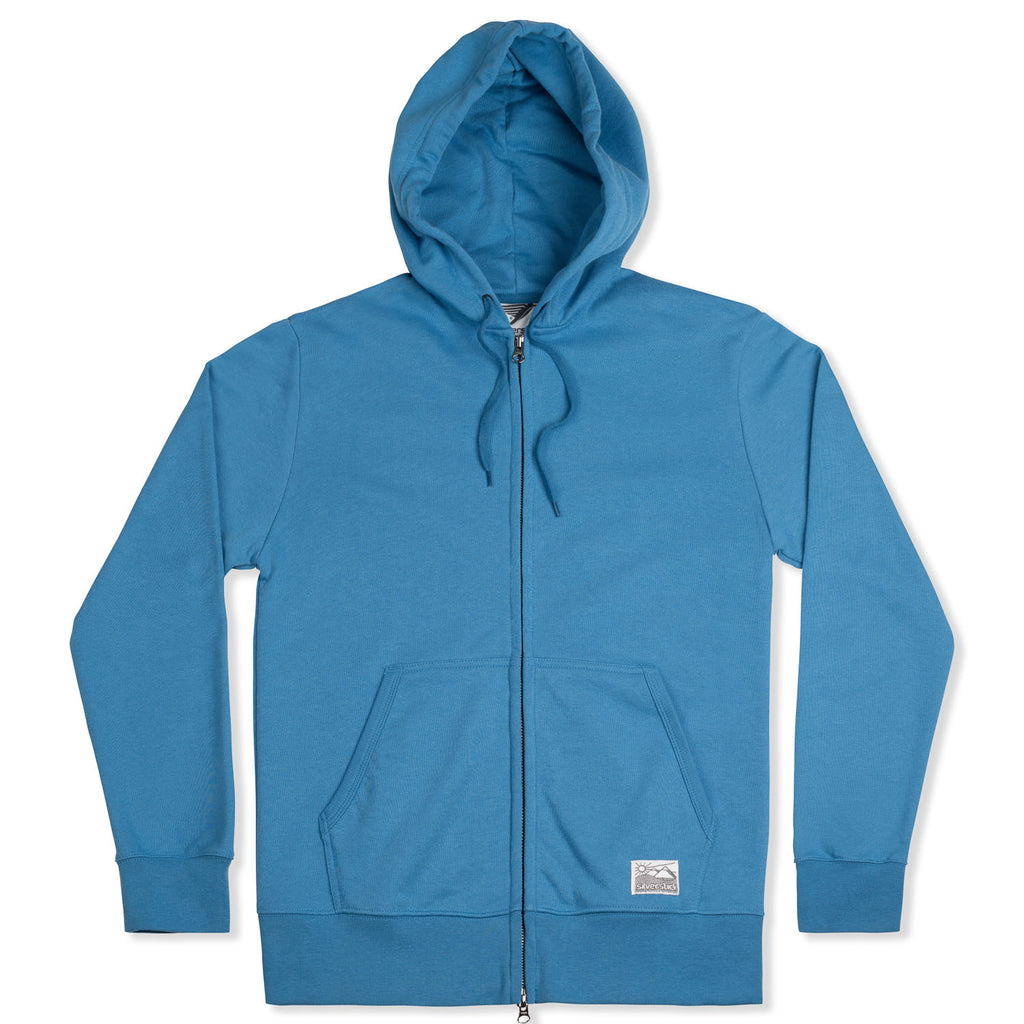 silverstick mens organic cotton tobias ocean blue zip hoodie front