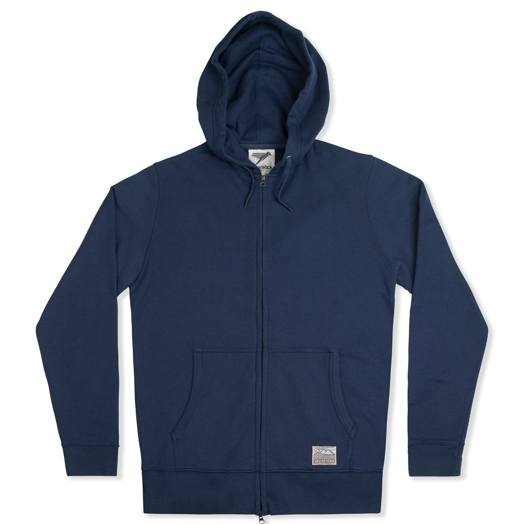 silverstick womens organic cotton tobias zip hoodie navy front