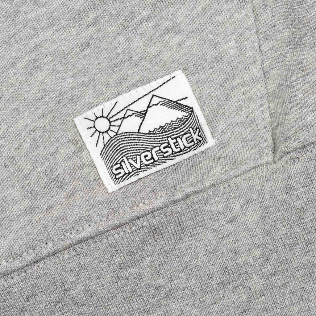 silverstick organic cotton zip hoodie vikafjell grey marl patch label