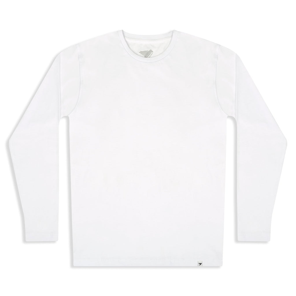Silverstick Womens Blank Organic Cotton Long Sleeve T Shirt White Front