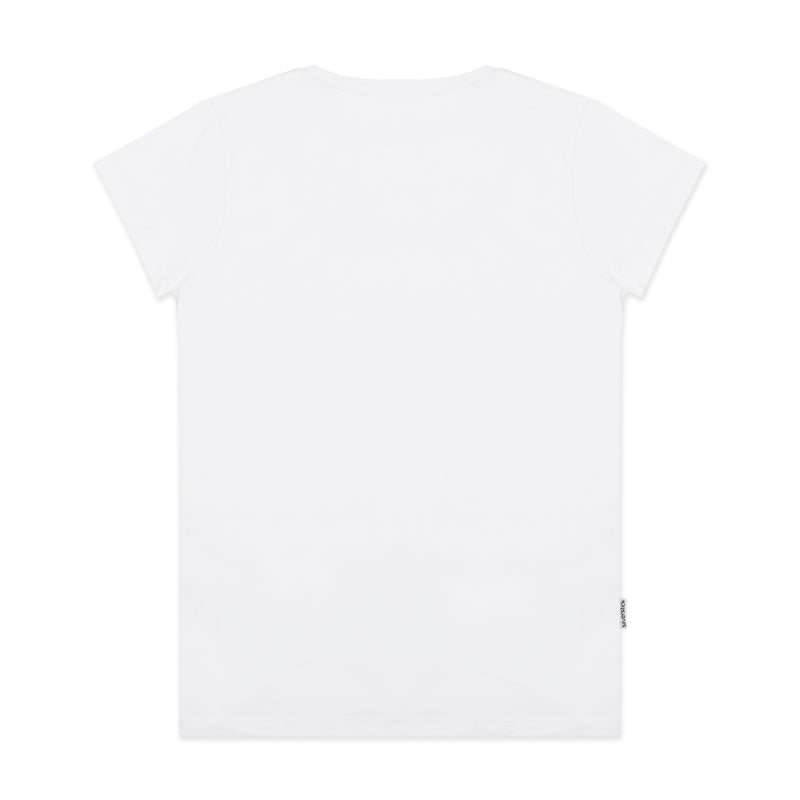 Silverstick Womens Organic Cotton T Shirt Swim Free White
