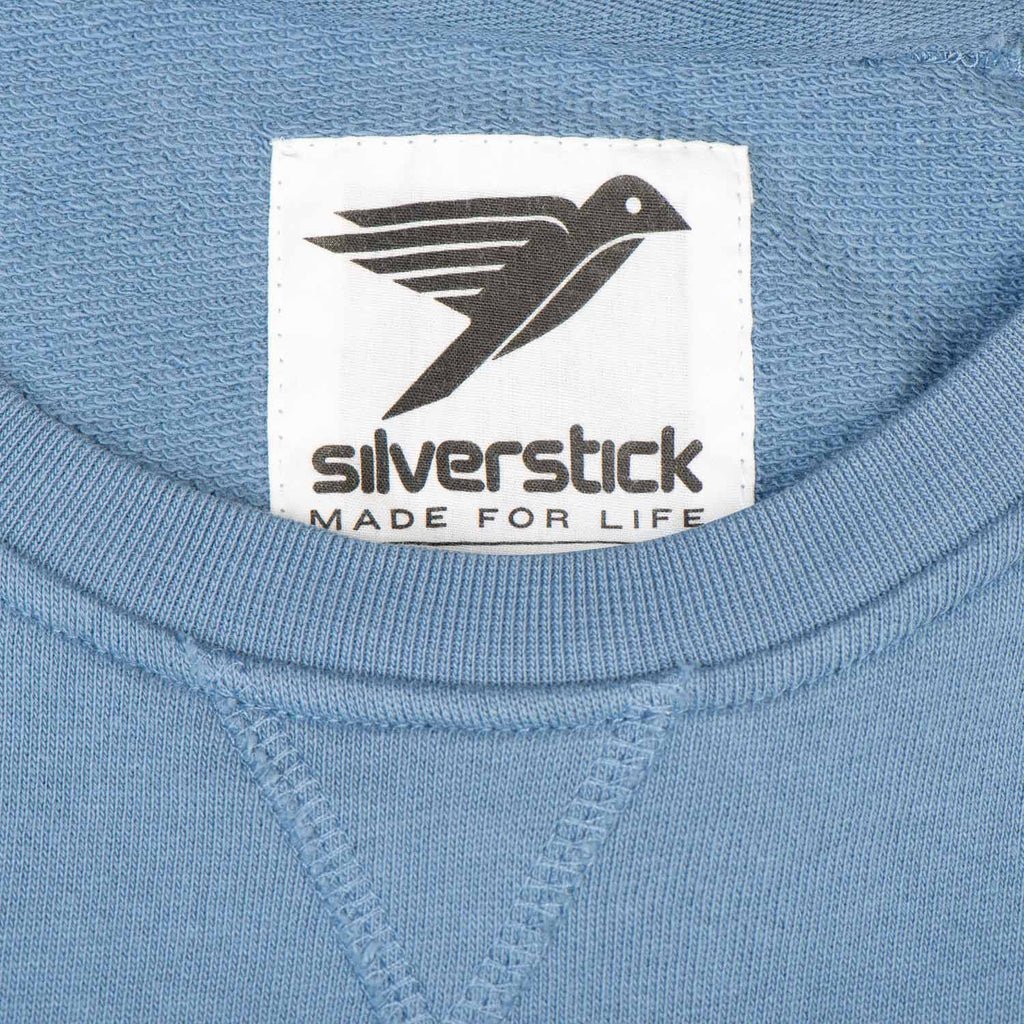 Silverstick Womens Beau Organic Cotton Sweatshirt Denim Neck Label