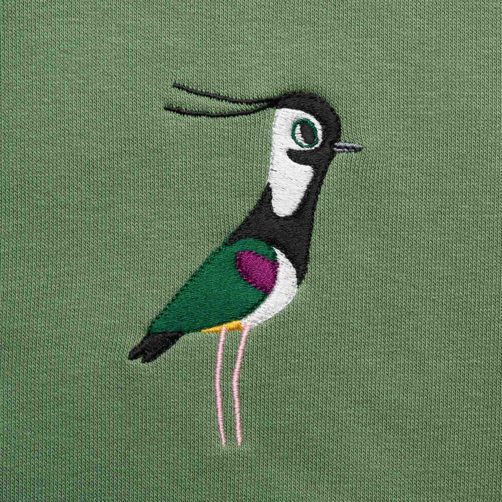Silverstick womens matt sewell lapwing organic cotton hoodie watercress embroidery