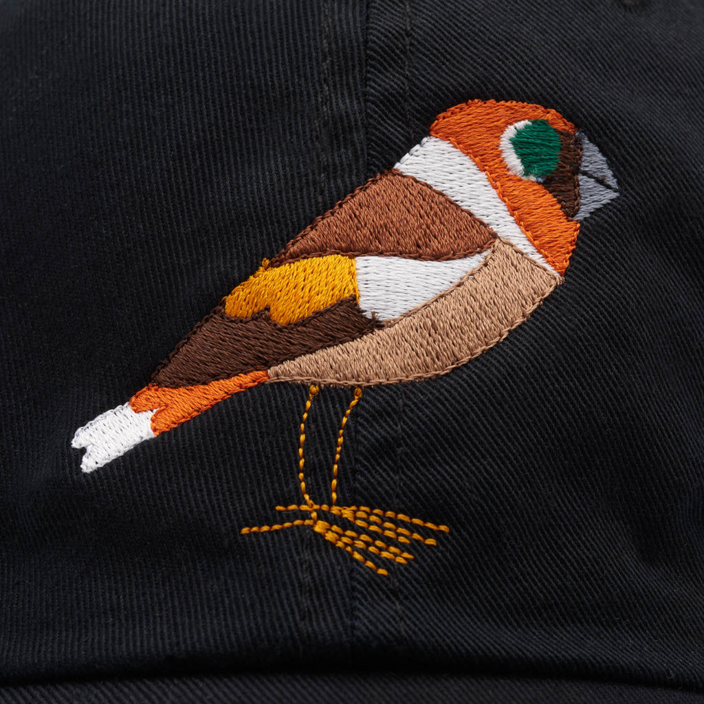 Matt Sewell +Silverstick organic cotton hawfinch cap embroidery