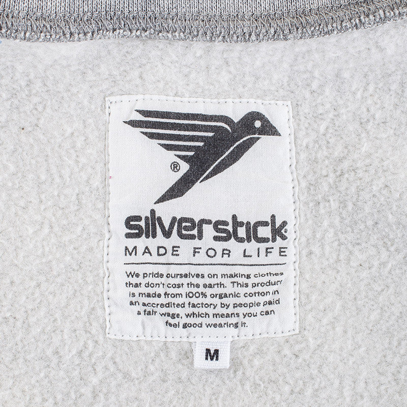 silverstick mens organic cotton arugam ash marl sweat printed label