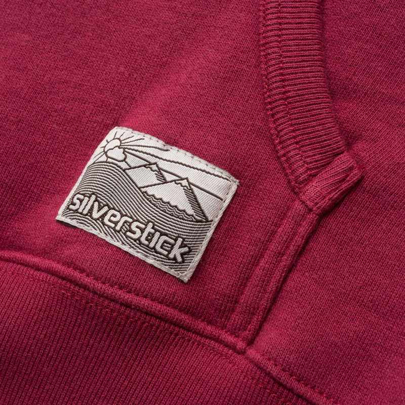 silverstick mens organic cotton ellerton logo beaujolais hoodie woven label