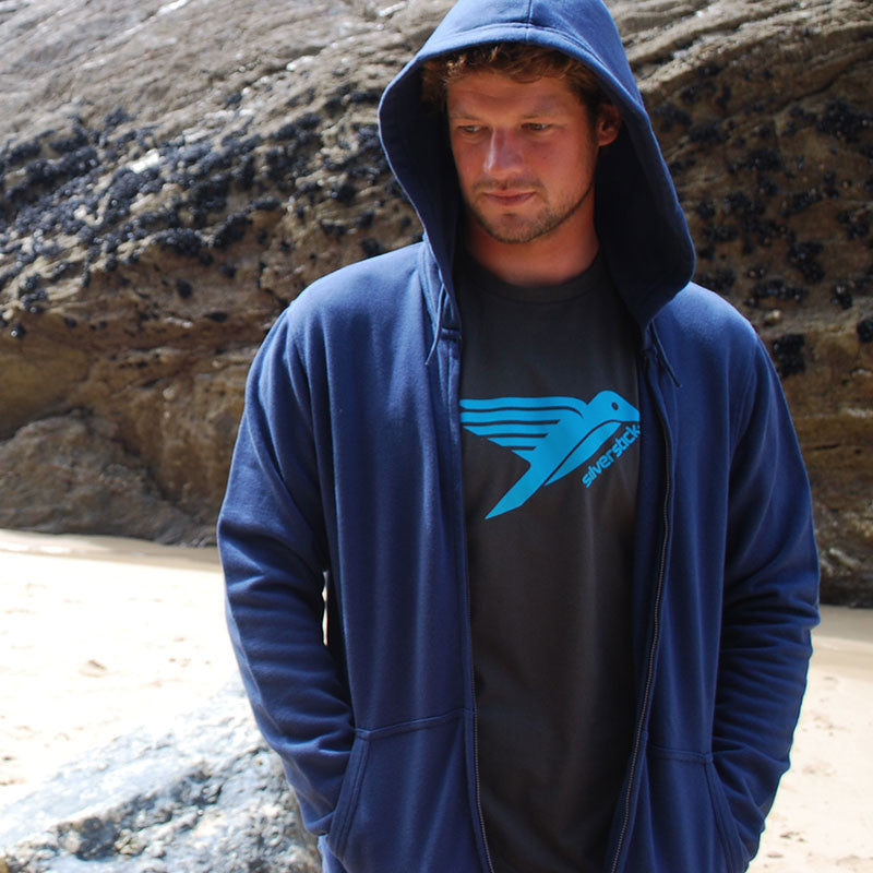 silverstick mens organic cotton tobias navy zip hoodie adventure