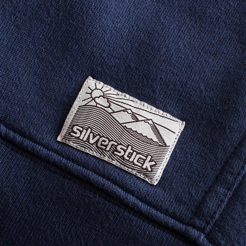 silverstick mens organic cotton tobias navy zip hoodie patch label