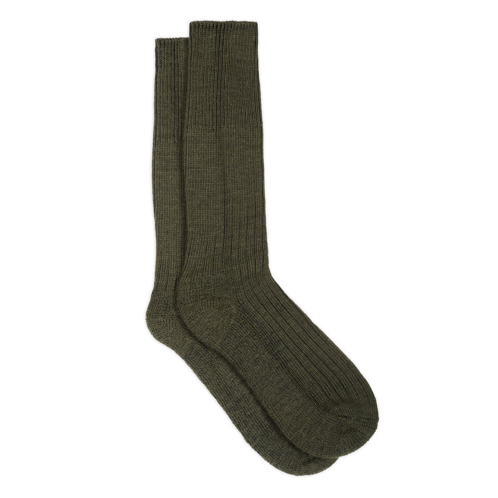 silverstick natural wool alpine sock olive full length