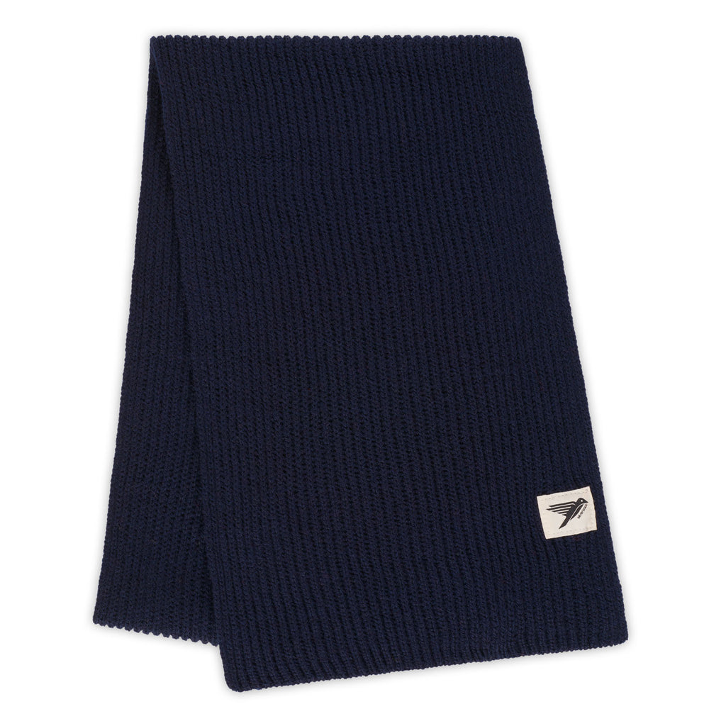 Silverstick merino wool scarf cirrus azul folded
