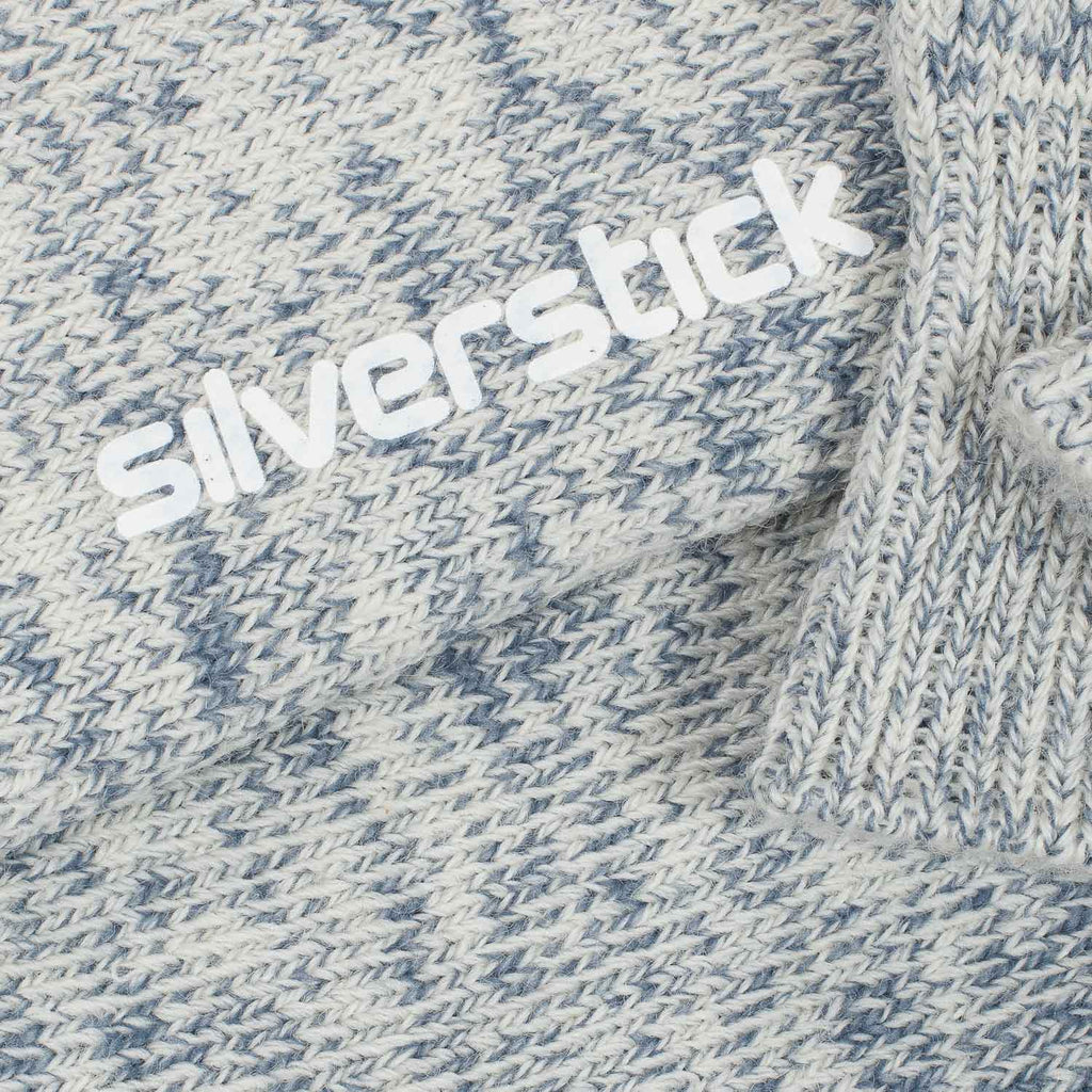 Silverstick Natural Wool British Hiking Sock Blue Marl Branding