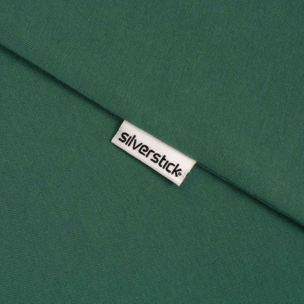 Silverstick Mens Blank Organic Cotton Long Sleeve T Shirt Hunter Green Side Label