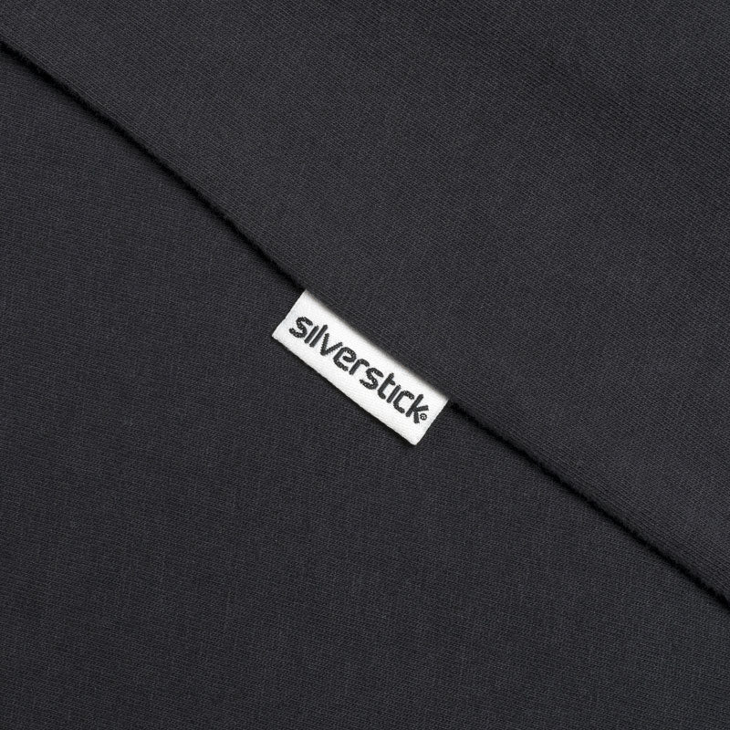 silverstick mens organic cotton blank charcoal long sleeve t shirt side seam label