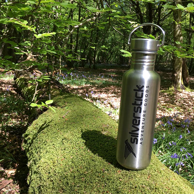silverstick reusable water bottle matt stainless steel 750ml woods