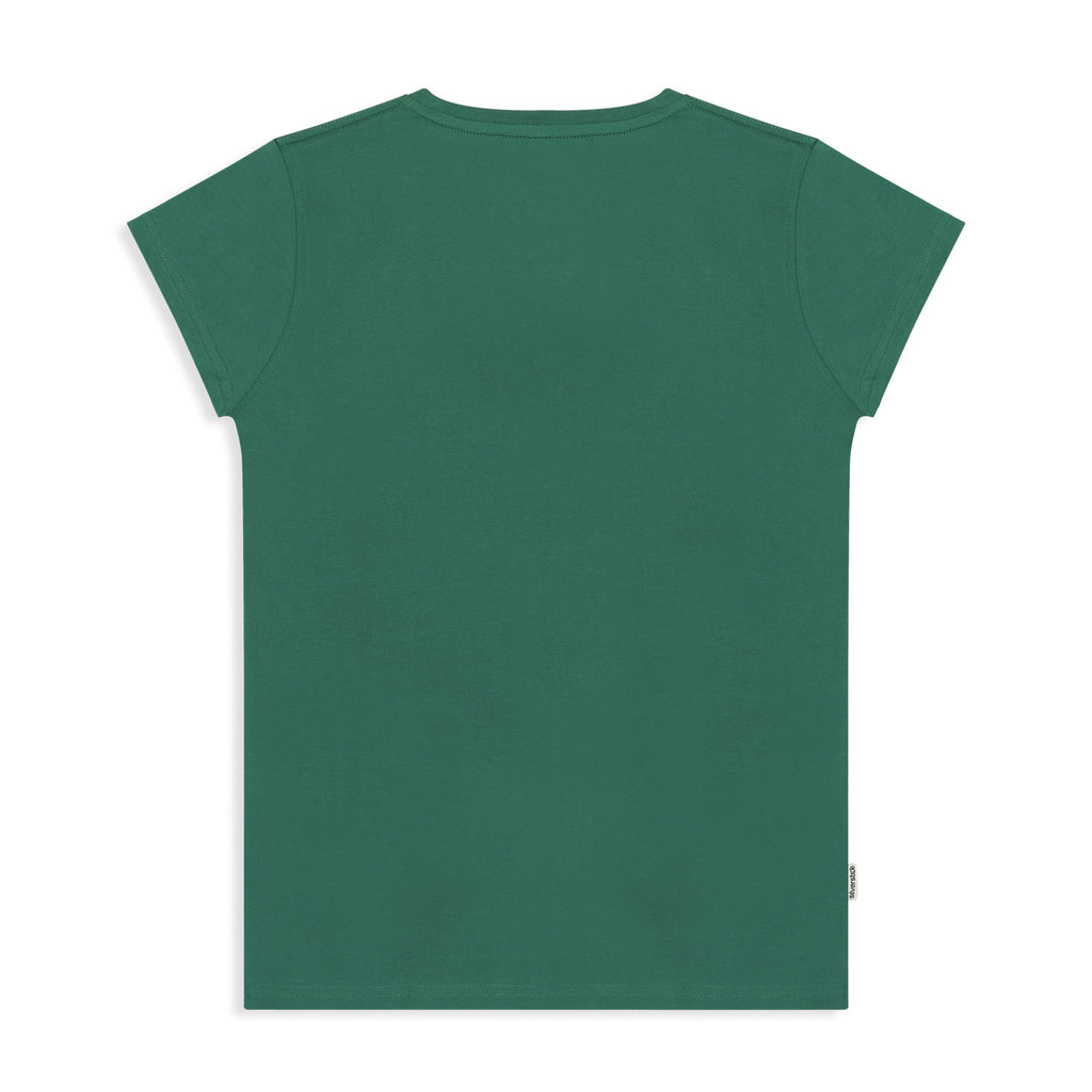 Silverstick Women Adventure Organic Cotton T Shirt Blank Hunter Green Back