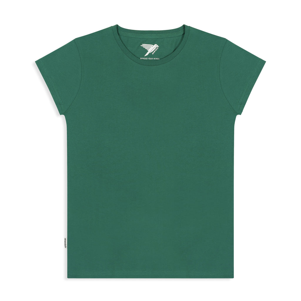 Silverstick Women Adventure Organic Cotton T Shirt Blank Hunter Green Front
